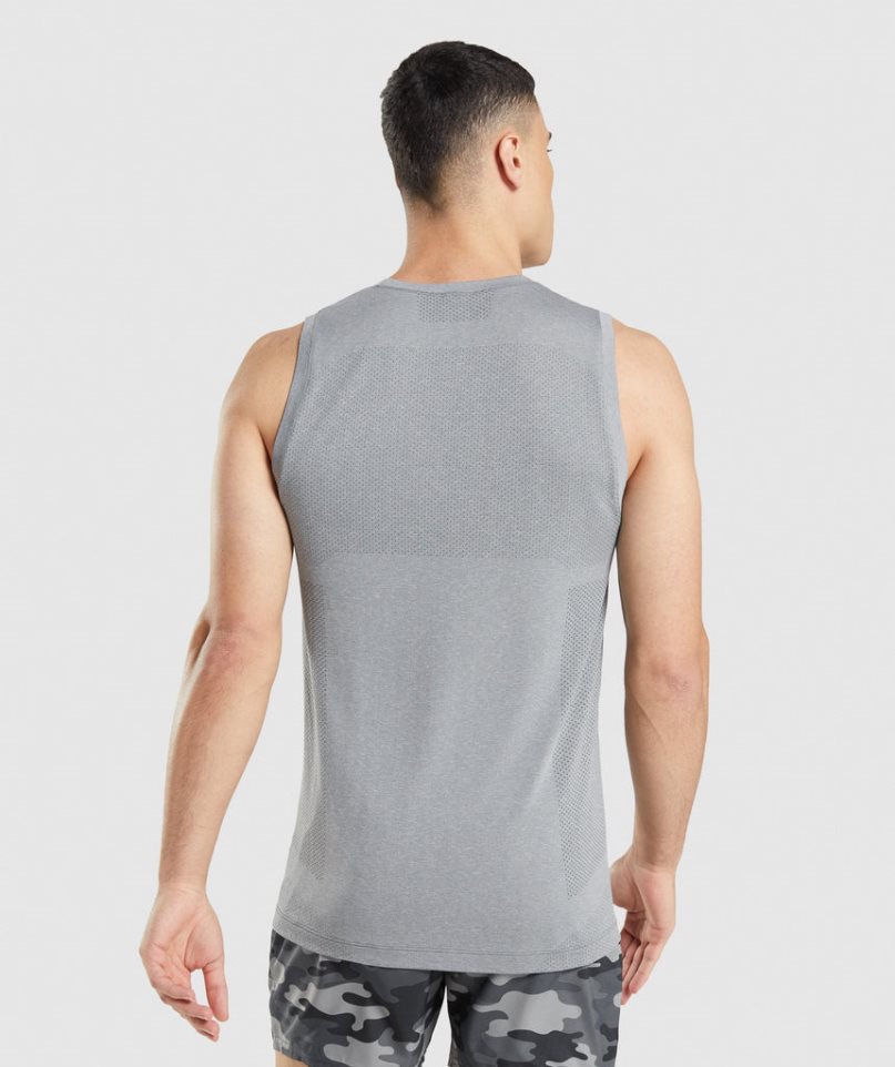 Men's Gymshark Vital Seamless Light Tanks Grey | NZ 3NUDMQ